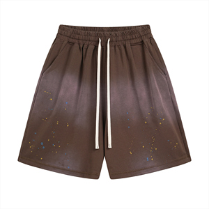 Spray-Monkey Washed Loose Shorts 325G Color Splatter, Retro 2025 SS Nuevo - Product Image 1