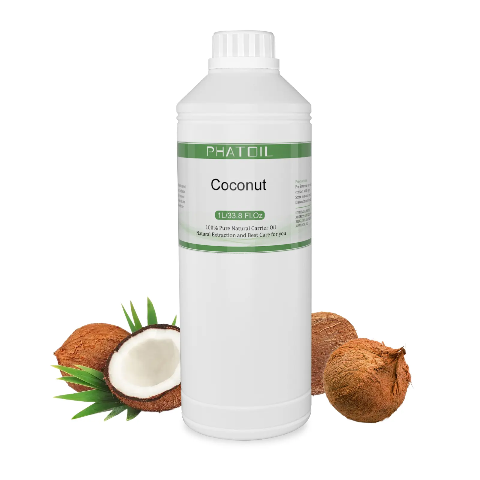 Vente en gros huile de support d'extrait de plante OEM 1L huile de noix de coco pour les soins de la peau