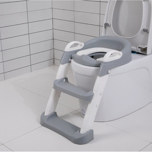Childrens Toilet Seat With Ladder PP Material Safety Backrest For 2-4 Years Kids Potty Training Staircase Style - Product Image 2