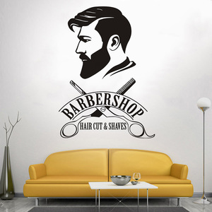 Adesivo <span class=keywords><strong>da</strong></span> barbiere 3d in vinile autoadesivo per la decorazione della parete del negozio - Product Image 3