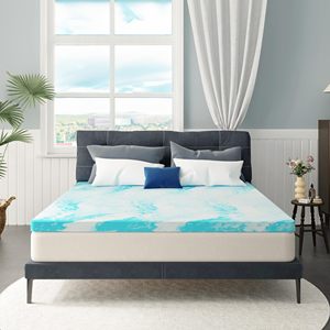 Nhà Máy Bán buôn làm mát <span class=keywords><strong>Gel</strong></span> truyền mật độ cao Bộ nhớ bọt Nệm Topper với sự mềm mại và làm mát - Product Image 1
