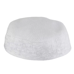 Gorro de malla bordado a crochet al por mayor, estilo árabe, Dubai, Malasia, Indonesia, gorro blanco para hombres, gorro de oración musulmán - Product Image 2