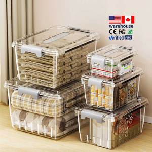 Trong Suốt PP Nhựa Lưu Trữ <span class=keywords><strong>Container</strong></span> Gấp Hộ Gia Đình Tổ Chức Đa Năng Đồ Chơi Đồ Ăn Nhẹ Lưu Trữ Hộp - Product Image 1