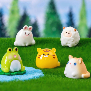 Mini figurines d'animaux en résine, miniatures, décorations de bureau, tigre, pingouin, lapin mignons, décorations de paysage, accessoires DIY - Product Image 3