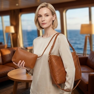 <span class=keywords><strong>Set</strong></span> di Borse Tote Minimaliste in Pelle Vegana Intrecciata 3131, Nuova Borsa Tote da Donna di <span class=keywords><strong>Design</strong></span>, Borsa a Tracolla per Lavoro e Viaggi alla Moda - Product Image 3