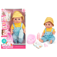 Poupée reborn en silicone personnalisée de 14 pouces avec 12 sons, boit de l'eau, fait pipi, accessoires de poupée reborn, jeu de simulation pour les enfants, les filles