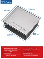 Fpaix Large 10A Overhead 86-Type Panel 1-Outlet Prise de sol dissimulée en acier inoxydable Fiche latérale 250*220mm avec sortie 10A
