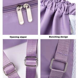 Sac à dos de sport personnalisé en nylon et polyester écologique avec cordon de serrage, style pliable Oxford, promotionnel, avec fermeture éclair, idéal comme cadeau - Product Image 3