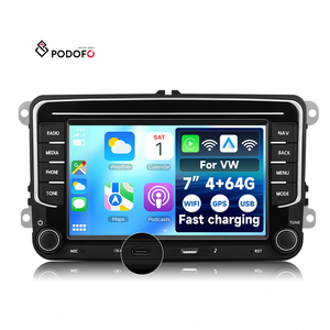 Autoradio Android Podofo 7'' 4+64G avec CarPlay/Android Auto sans fil pour <span class=keywords><strong>VW</strong></span> Caddy/ PASSAT/POLO, charge rapide Type-C, audio de voiture OEM - Product Image 1