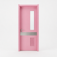 Porte intérieure en acier pour usine, atelier, école, hôpital, toilettes, salle de bain, avec ventilation par persiennes / panneau de vision en verre