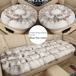 Cuscino per Sedile Auto in Pelliccia di <span class=keywords><strong>Volpe</strong></span>, Set di 2 Piccoli e 1 Grande, <span class=keywords><strong>Rosso</strong></span>, Morbido e Confortevole per Interni Auto, Produzione di Fabbrica - Product Image 6