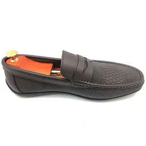 Sapatos de mocassim masculino, sapatos de couro respiráveis de baixo custo para dirigir