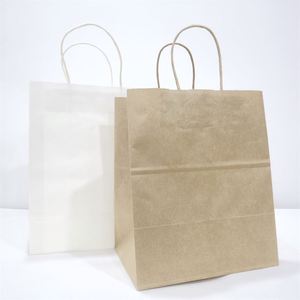 KM Luxury Custom Heavy Duty Large Kraft Paper <b>Bags</b> for Food Paper Delivery Takeaway <b>Bags</b> - Product Image 4