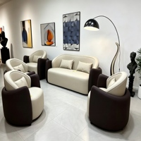 Conjunto de Sofá Modular Curvo Moderno, Tapizado en Esponja, 2 Sillones, Espuma de Alta Densidad, Construcción Duradera para un Estilo Contemporáneo