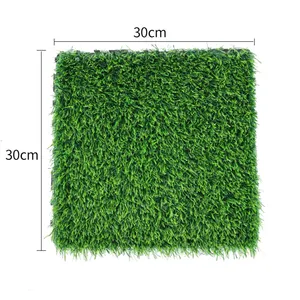 Realistico resistente UV con 4 filati di colore verde e marrone erba sintetica prato paesaggio paesaggio percorso piastrelle