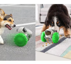 ของเล่นสัตว์เลี้ยงแบบโต้ตอบ BOLE PET ผลิตจากพลาสติกที่เป็นมิตรกับสิ่งแวดล้อม รถหุ่นยนต์ ทนทาน ลูกบอลจ่ายอาหารช้าๆ ของเล่นฝึกสมองสำหรับสุนัข ล้อไล่จับ - Product Image 6