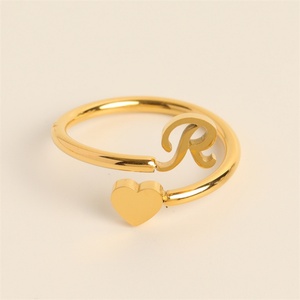 Anillos de Acero Inoxidable con Letras y Corazones para Mujer, Joyería Fina de Moda - Product Image 6