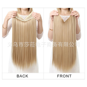 ต่อผมแบบชิ้นเดียวสำหรับผู้หญิง ยุโรป-อเมริกา สำหรับต่อผมแบบซิลค์ทนความร้อนสูง รูปทรงตัวยู <span class=keywords><strong>ผม</strong></span>ยาวตรง มองไม่เห็นรอยต่อ - Product Image 3