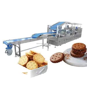 Máquina automática de biscoitos com enchimento central, equipamento para assadeira, pão, biscoitos batidos, equipamento para venda
