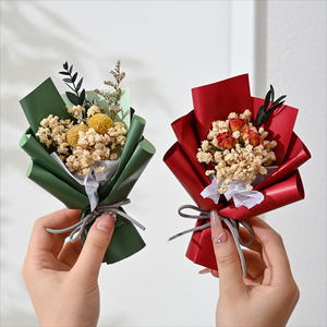 Bouquet Artigianale di <span class=keywords><strong>Rose</strong></span> Vere Conservate Mini Bouquet di Fiori Secchi <span class=keywords><strong>Rose</strong></span> Eterne Gypsophila Regalo per <span class=keywords><strong>la</strong></span> Festa del Papà - Product Image 2