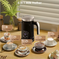 Mousseur à lait électrique 110/240V, écran tactile en plastique, 300ml, 5 en 1, entièrement automatique, haute efficacité, pour la maison, café turc, latte