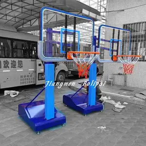 1120x800mm tempered glass backbaord small movable basketball stand