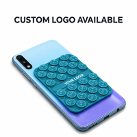 Support de téléphone à ventouse double face en silicone, 28 ventouses, support mains libres pour miroir, coussinet flexible réutilisable, logo personnalisé pour selfie vidéo