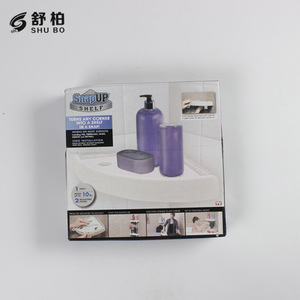 Snap Up <b>Shelf</b> 50X30Cm <b>Corner</b> <b>Wall</b> Mounted Plastic Bathroom Storage Rack With No Drill Installation - Product Image 1