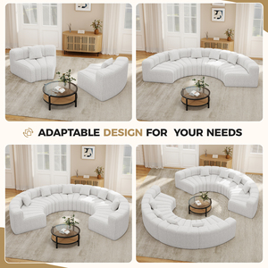 Sofá Modular Curvo Moderno, Sofá Cama Convertible de Tela de Terciopelo, Esponja de Alta Densidad para Apartamento, Asientos para Sala de Estar con Comodidad Durante Todo el Día - Product Image 5