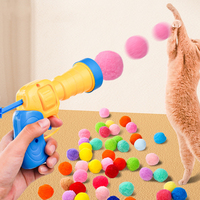 Vente chaude Chat Jouet Haute Élastique En Plastique Balle Lanceur avec Boules De Laine Résistant Aux Morsures et Teasing Bâton Pet Chat Jouet Balle