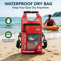 Sac étanche, sac à dos étanche pour la randonnée 2L-10L IPX6, trousse de premiers secours flottante, sac de sauvetage d'urgence en PVC 500D, kayak marin, aventure