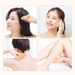 Peigne Gua Sha en pierre naturelle Masseur de cuir chevelu en bois avec Aventurine Green <span class=keywords><strong>Head</strong></span> <span class=keywords><strong>Massage</strong></span> Scraping Jade Comb - Product Image 3