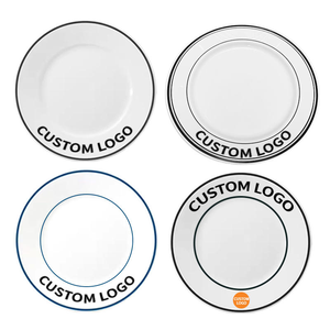 จานพอร์ซเลนสีขาวบริสุทธิ์แบบตื้น ดีไซน์ทันสมัย เป็นมิตรกับสิ่งแวดล้อม ปรับแต่งได้ เหมาะสำหรับโรงแรม ร้านอาหาร งานแต่งงาน พร้อมสกรีนโลโก้ตามสั่ง - Product Image 1