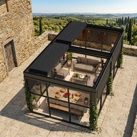 Pergola électrique en aluminium Sweet Home, toit rétractable motorisé à lamelles, auvent imperméable, ombrage LED, bioclimatique, télécommande
