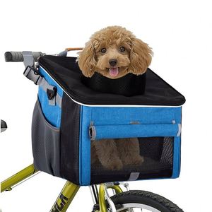 <span class=keywords><strong>Cesta</strong></span> de bicicleta para perros, portabicicletas para mascotas de lado suave con 4 mallas para cachorros medianos para perros y gatos-Azul - Product Image 1