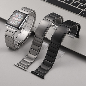 Bracelet de montre en acier inoxydable de luxe à trois maillons effet écaille de tortue pour l'exportation - Product Image 2