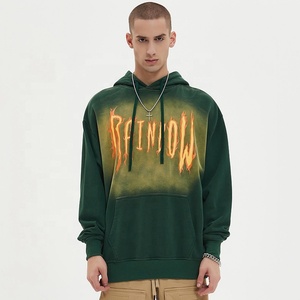 Streetwear Fabricante Sun Faded Tela Impresso 100% Algodão Hoodie 320gsm Moletom Com Capuz Moda Streetwear Vestuário para a Juventude - Product Image 1