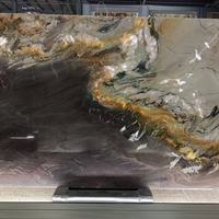 Décoration murale lumineuse à LED en marbre Lumistone violet poli naturel Dalle de quartzite violet de luxe