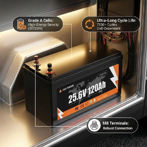 Batería de ciclo profundo LiFePO4 de 25.6V 120Ah, paquete de baterías de iones de litio de 3072Wh para almacenamiento de energía en alumbrado público solar - Product Image 2