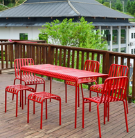XY Meilleure nouvelle conception, vente chaude, tables et chaises en métal pour villa extérieure, cour, hôtel, jardin, patio, restaurant, ensembles de tables à manger