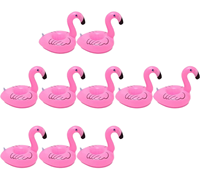 Lot de 15 porte-gobelets gonflables en plastique, design flamant rose, flotteurs pour boissons, supports de gobelets, sous-verres pour fête au bord de la piscine, capacité de 100 kg