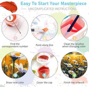 Kit de peinture par numéros SONGWOO ART pour adultes, motif fleurs et marguerites, peinture acrylique DIY par numéros - Product Image 5