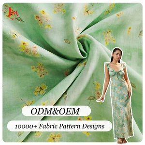 Tissu floral en lyocell et <span class=keywords><strong>lin</strong></span> bio tissé, doux et frais, imprimé numériquement sur mesure, idéal pour les vêtements et robes – Meilleures ventes - Product Image 1