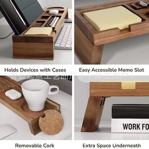 Organizador de escritorio de madera Starting Point, estante de almacenamiento multifunción rectangular para oficina, para escritorio de ordenador, estilo minimalista - Product Image 2