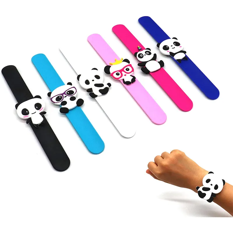 Panda bracciale schiaffo braccialetto in silicone cinturino con applausi con animali per bambini bomboniere bracciale schiaffo per bambini