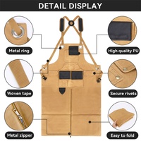 Tablier de travail robuste en toile cirée, multi-poches, pour charpentier, avec porte-clous magnétique et fermeture éclair, vente en gros