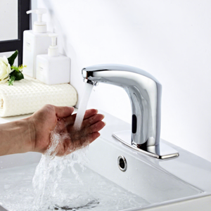 Grifo Automático con Sensor para Lavabo, Activación Inductiva, Sin Manija, Monomando, Sin Contacto, Válvula de Cerámica Infrarroja, Montaje en Encimera - Product Image 1