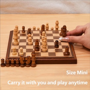 Set di <span class=keywords><strong>Scacchi</strong></span> in Legno Miniaturizzato ad Alta Resistenza, Design Moderno e Leggero per Bambini, <span class=keywords><strong>Principianti</strong></span>, Viaggi e Incontri Sociali - Product Image 1
