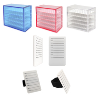 Plaque de greffage Colle Noir Blanc Faux Stand Palette Adhésif Lash Tray Extension Palette Eye Tile Display Acrylique Eyelash Holder