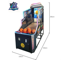 Machine de basket-ball de rue à monnayeur, machine de jeu d'arcade, machine de tir au panier pour adultes, pour divertissement intérieur, en métal, commerciale